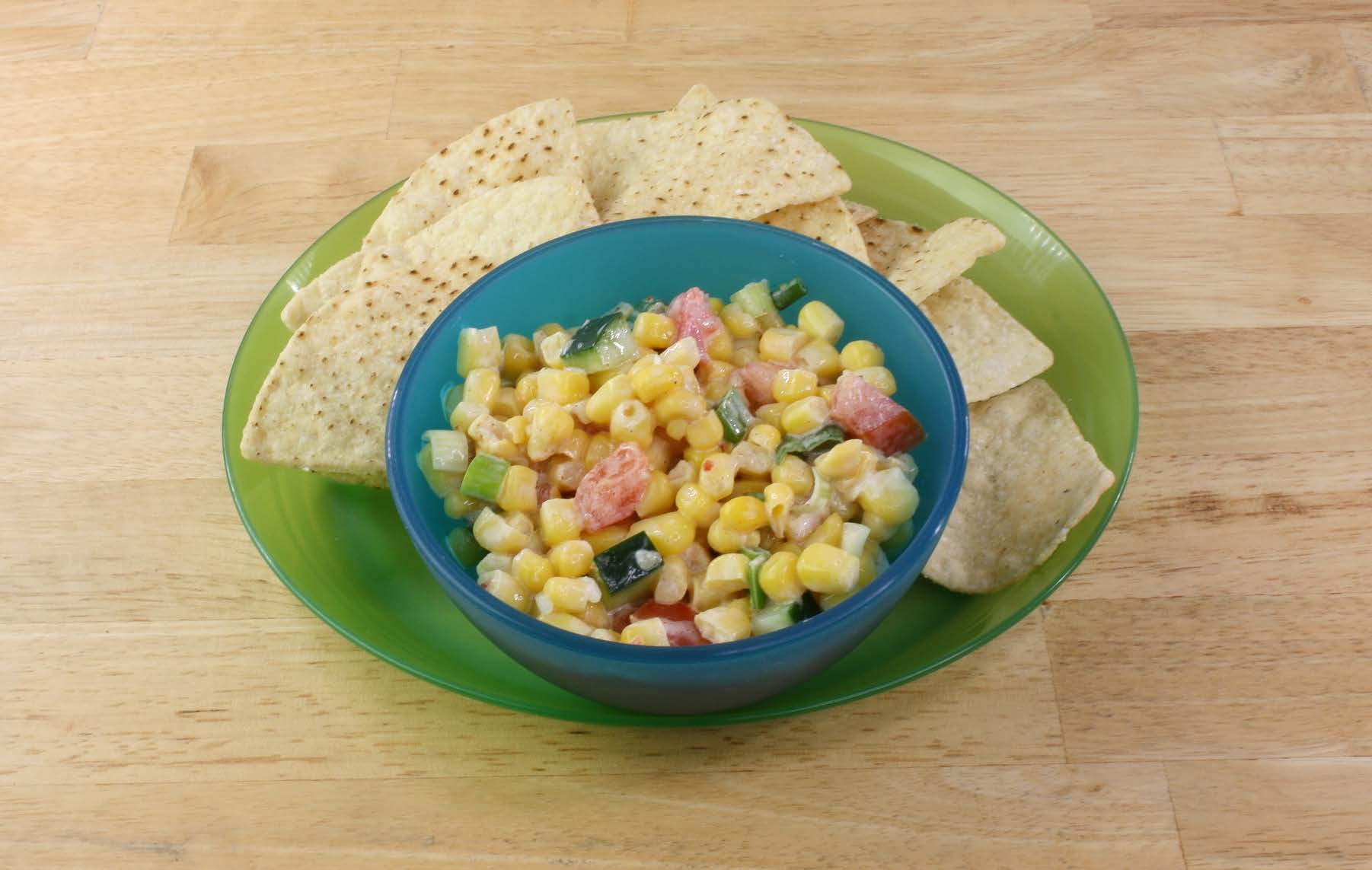 Salsa De Maíz Con Chips De Tortilla