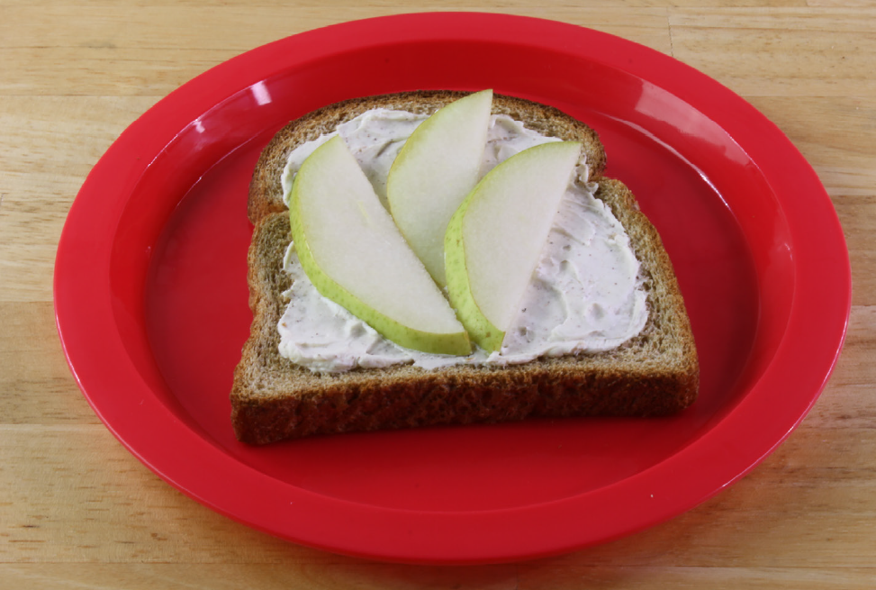 Whipped Cream Cheese and Pear Toast – USDA Recipe for Family Child Care Centers